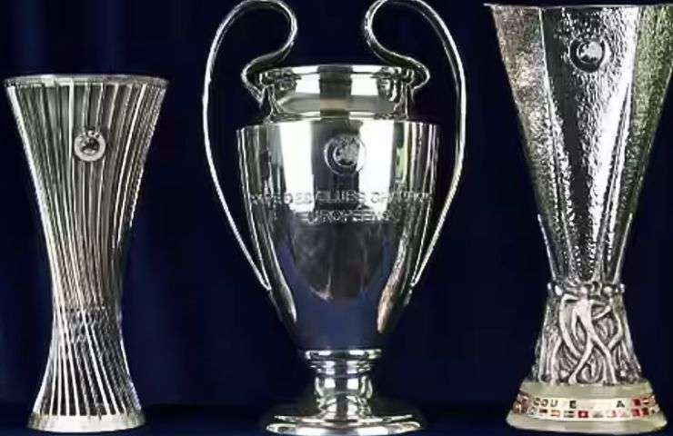 Le tre coppe: Europa, Champions e Conference